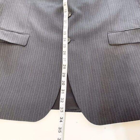 Lauren Ralph Lauren Mens 46L Blazer Jacket Gray Pinstriped 2 Button - Picture 12 of 13
